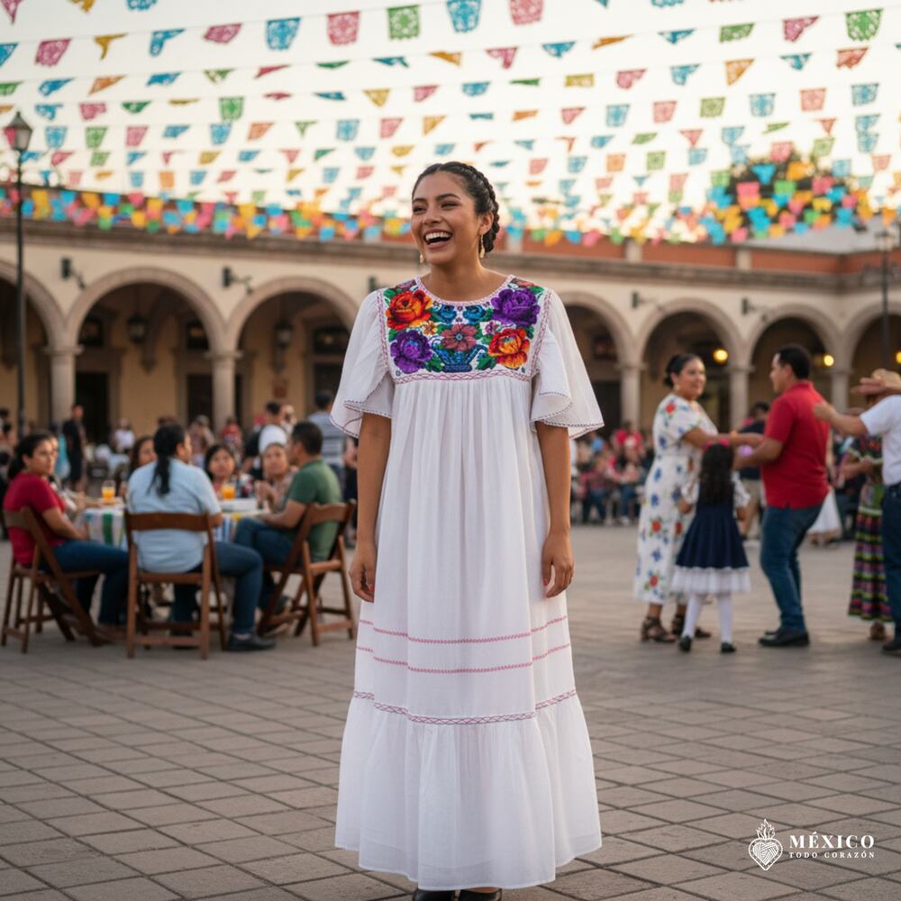 Mexican hand made tunic Yellow S-M